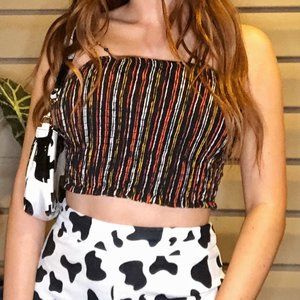 BLACK RUCHED TUBE TOP🍒😍